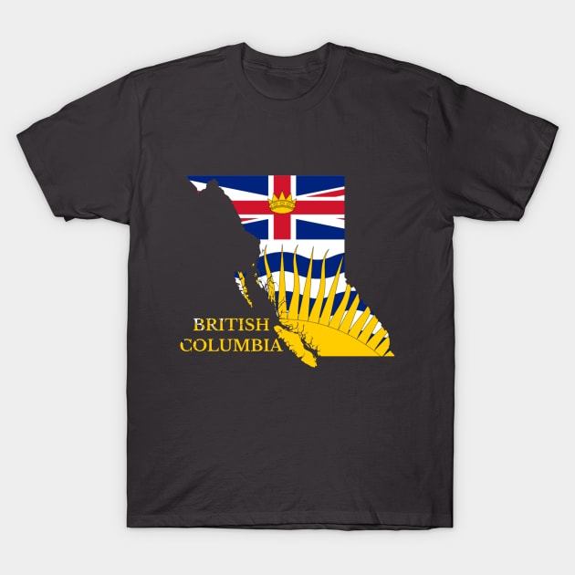 British Columbia Map Flag T-Shirt by maro_00